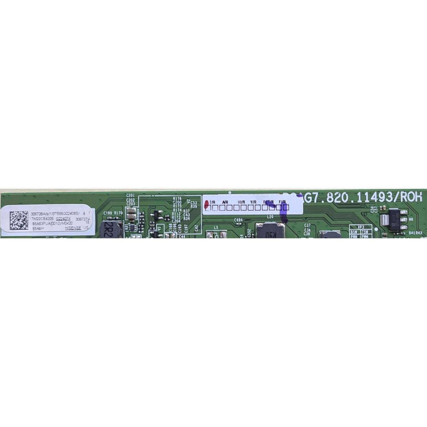 MAIN ORIGINAL PARA TV HISENSE / NUMERO DE PARTE 306728 / RSAG7.820.11493/ROH / 306727A / 306728A / 3TE65G22408S / 65A53FUA(0010)/M0420 / PANEL HD650Y1U51-T0L2/GM/MCKD3A/ROH / DISPLAY T650QVN07.5 / MODELO 65A6H / 65A65H - Imagen 2